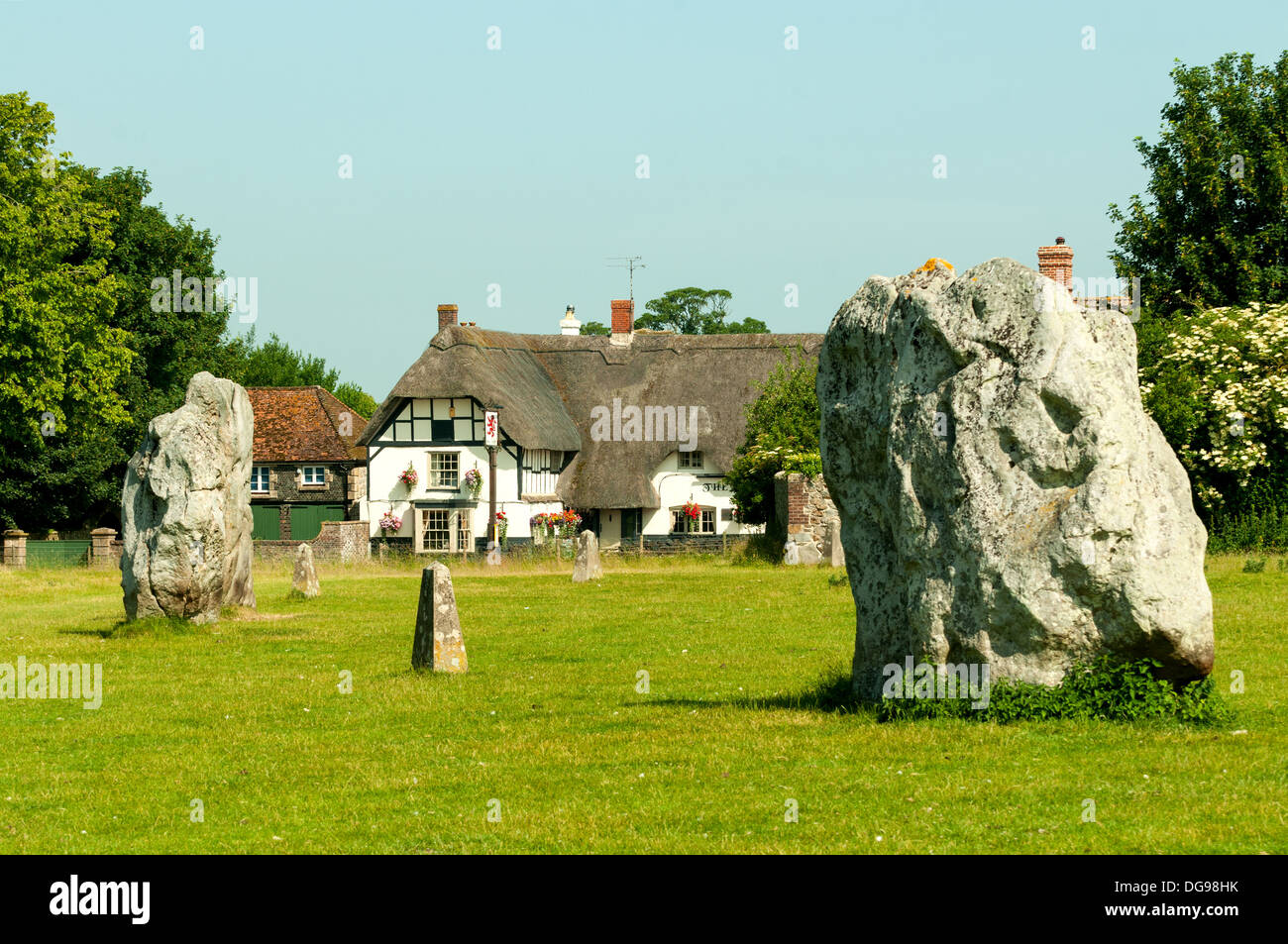 Circolo di pietra di Avebury, Wiltshire, Inghilterra Foto Stock