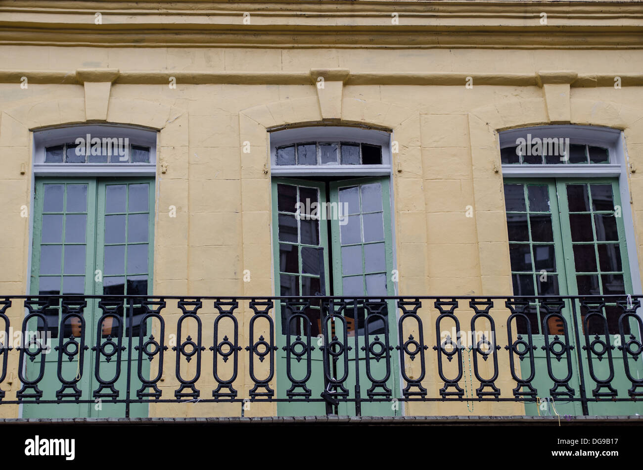 Balcone tradizionali, New Orleans, Lousiana, Stati Uniti Foto Stock
