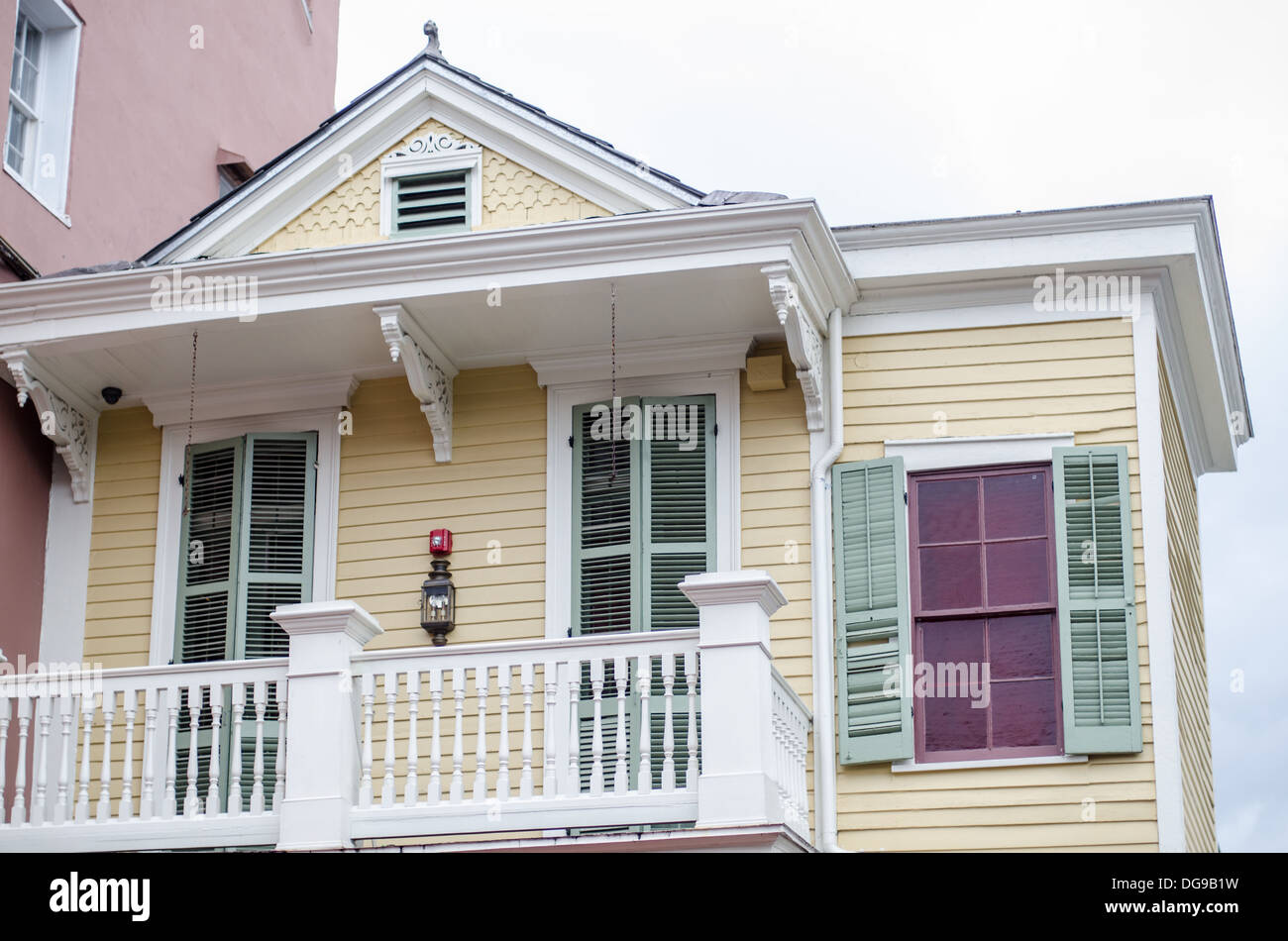 Balcone tradizionali, New Orleans, Lousiana, Stati Uniti Foto Stock