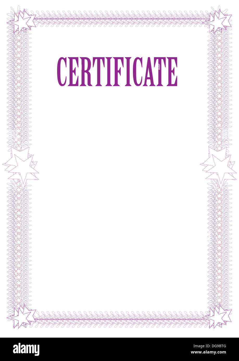 Modello di certificato Foto Stock