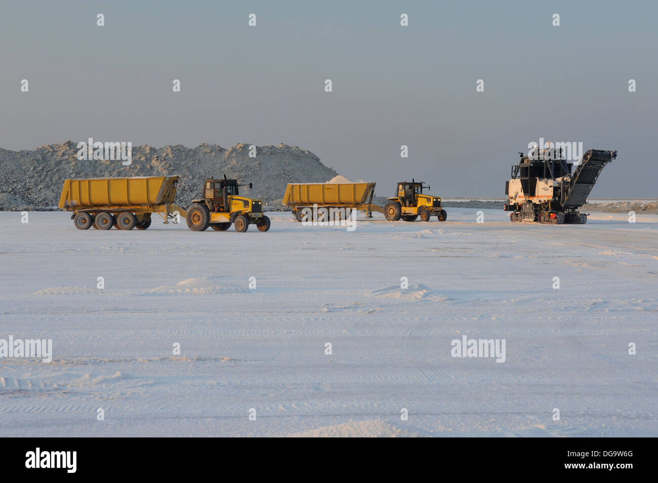 Il Botswana cenere, opere di sale Foto Stock