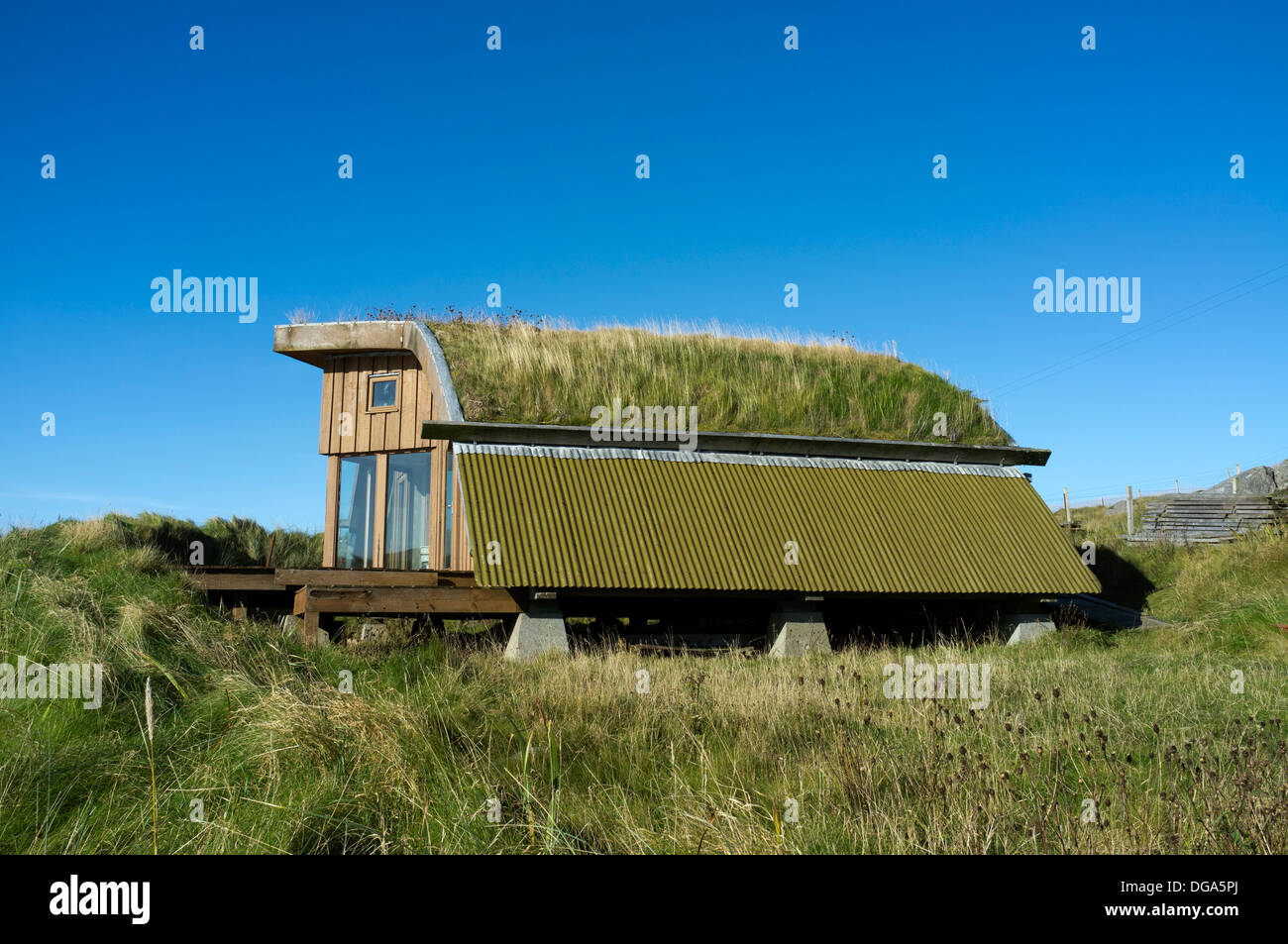 Eco casa a Luskentire Isle of Harris Western Isles della Scozia UK Foto Stock