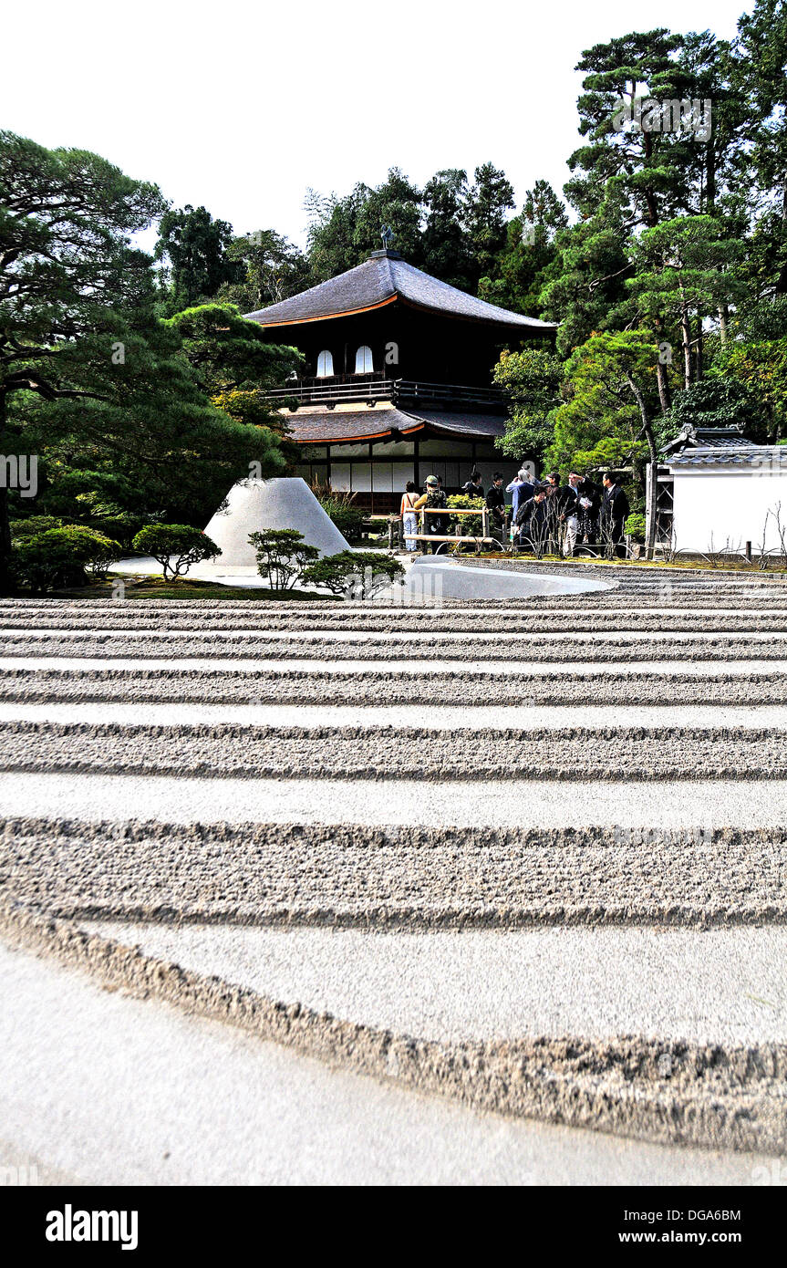 Giardino Zen a Ginkaku-ji il tempio di Kyoto Foto Stock