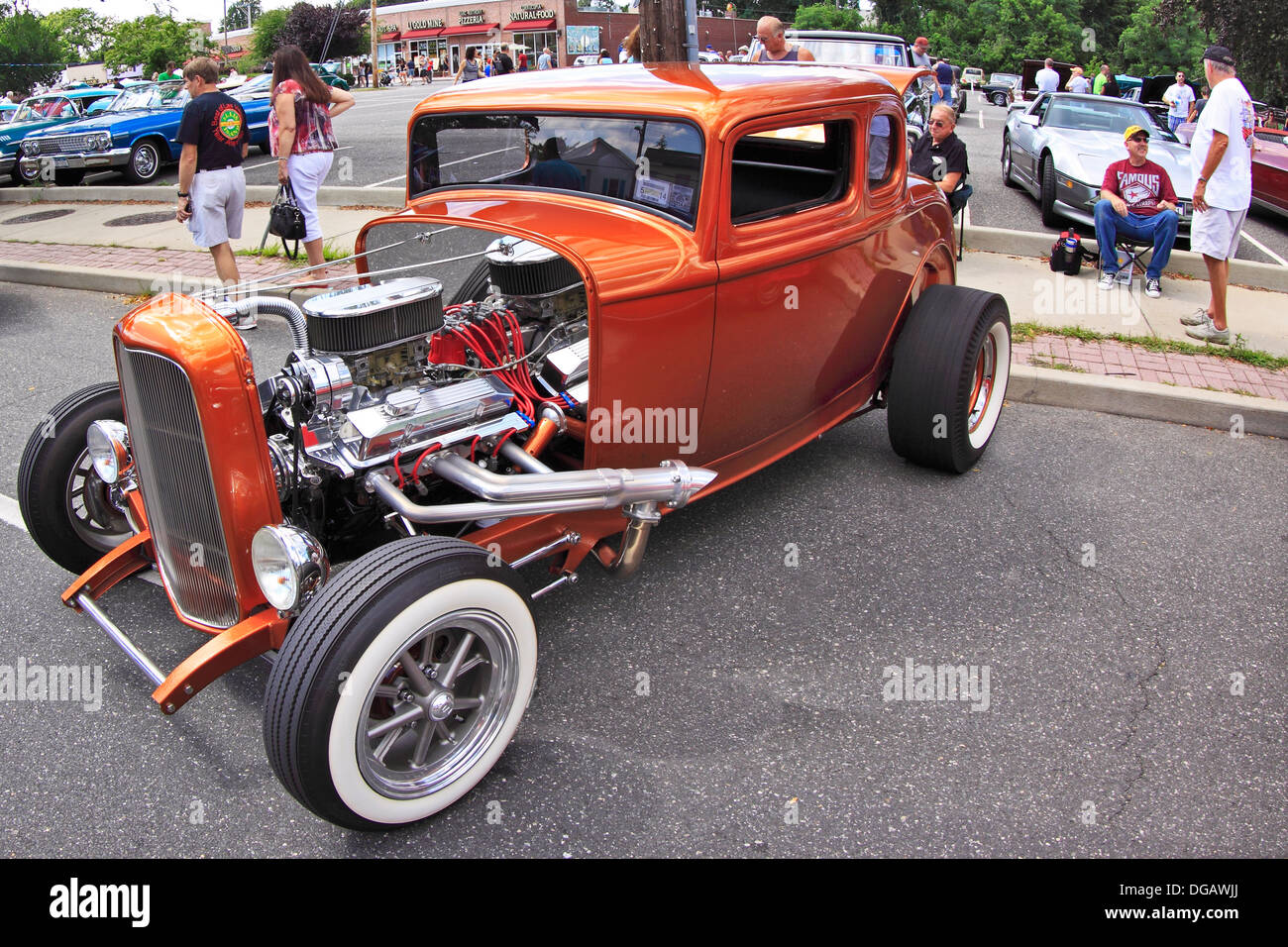 Hot Rod sul display al classic car show Sayville Long Island New York Foto Stock