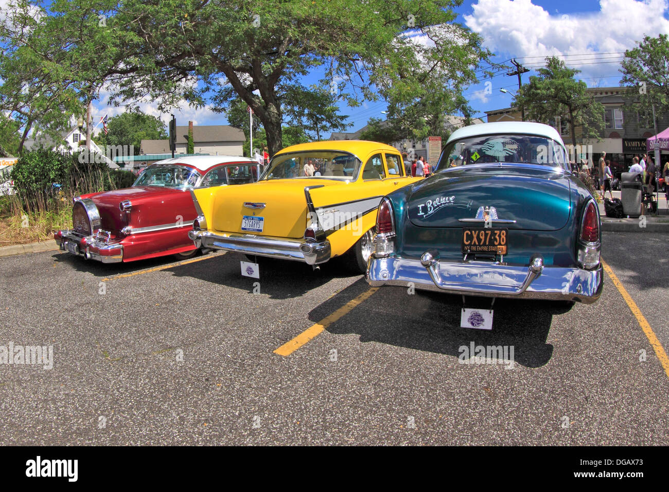 Automobili classiche sul display Sayville Long Island New York Foto Stock