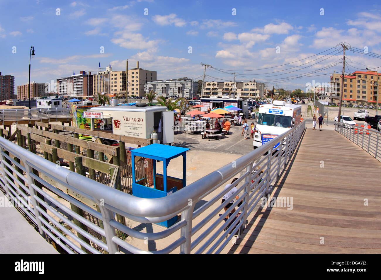 I fornitori di prodotti alimentari a Long Beach Boardwalk Long Island New York Foto Stock