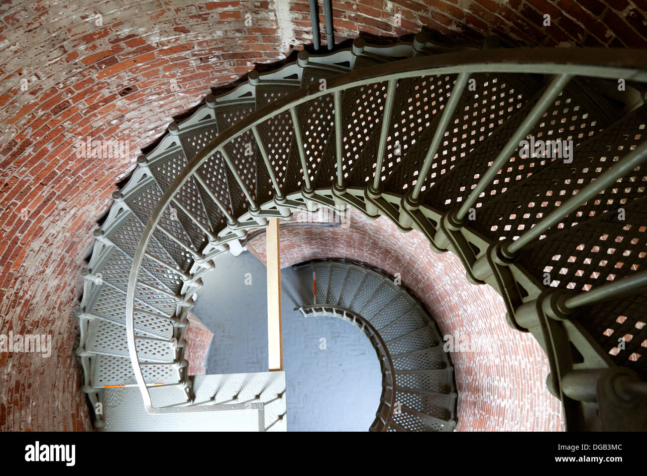 Scala all'interno del capo Blanco Lighthouse vicino a Port Orford lungo la costa dell'Oregon. Foto Stock