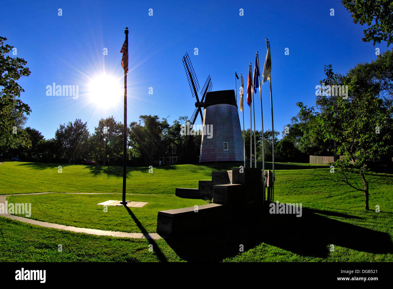 Vecchio Mulino a Vento a gancio East Hampton Inn Long Island New York Foto Stock