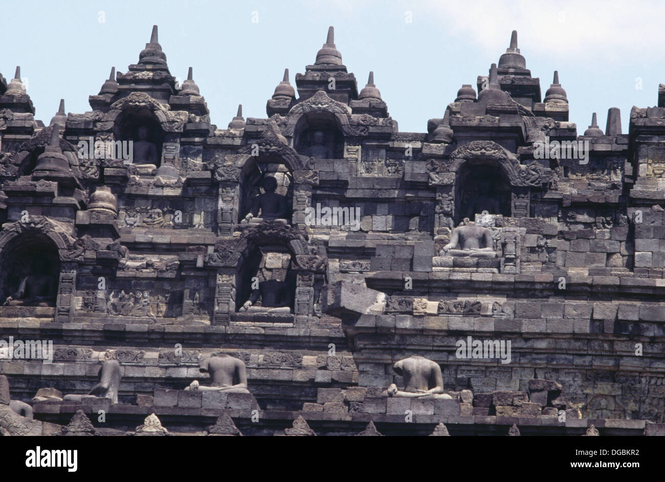 Tempio buddista. Il Borobudur. Yogyakarta. Indonesia. Foto Stock