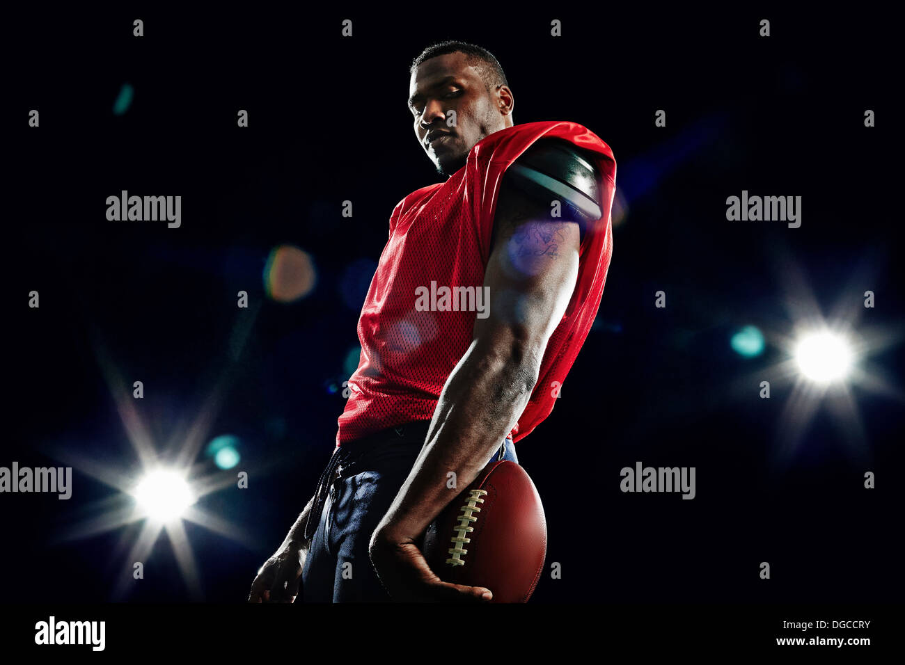 Ritratto di giocatore di football americano Foto Stock