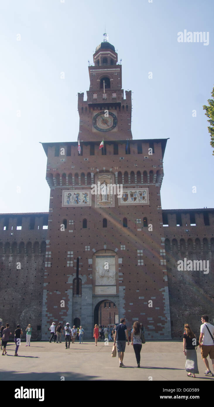 All'interno del Castello Sforzesco (Castello Sforzesco), Milano, Lombardia, Italia Foto Stock