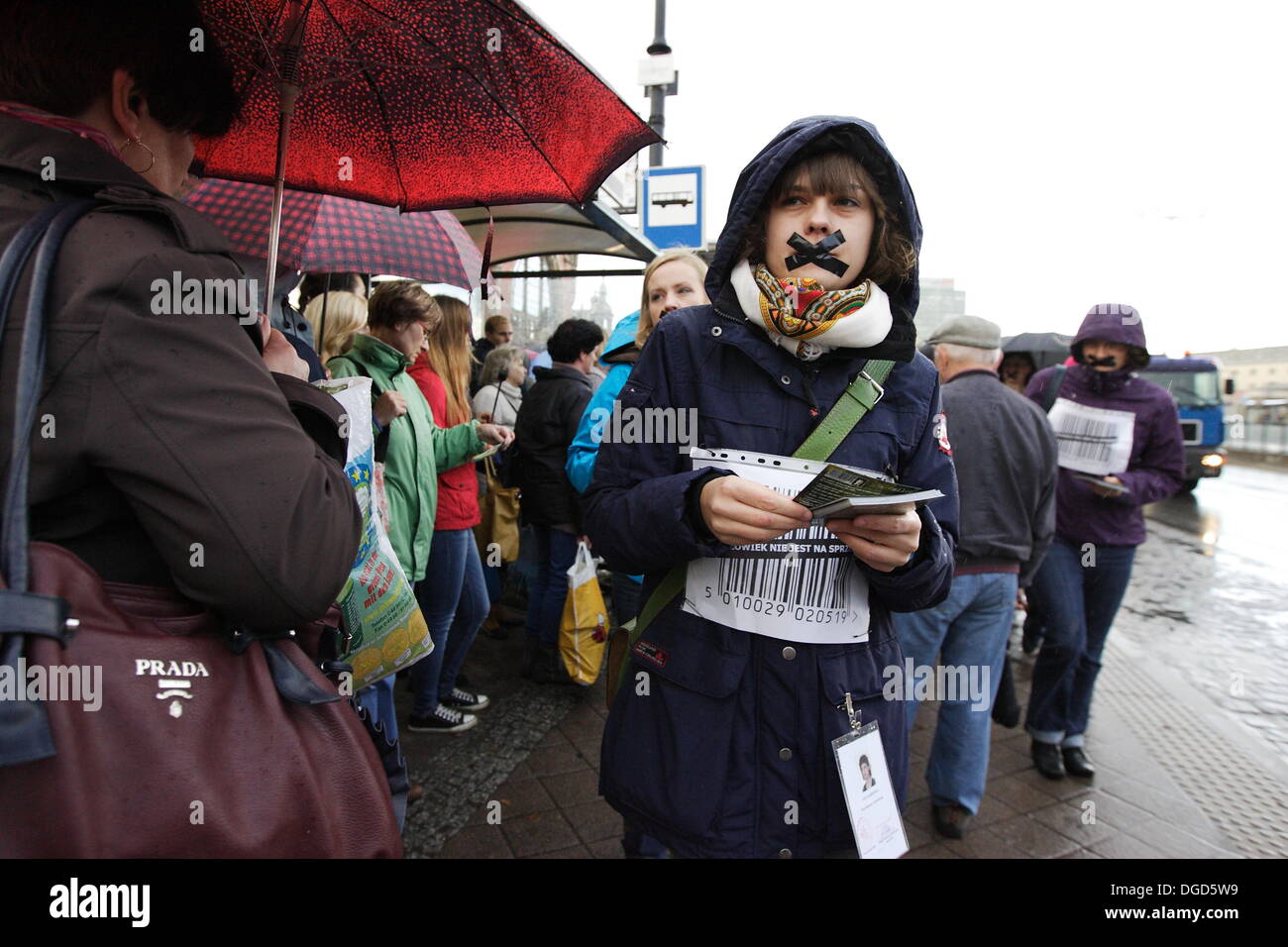 Gdansk, Polonia 18th, ottobre 2013 Il No-Silence marzo a Danzica contro la tratta di esseri umani come una parte di unione anti-traffico di giorno. Credito: Michal Fludra/Alamy Live News Foto Stock