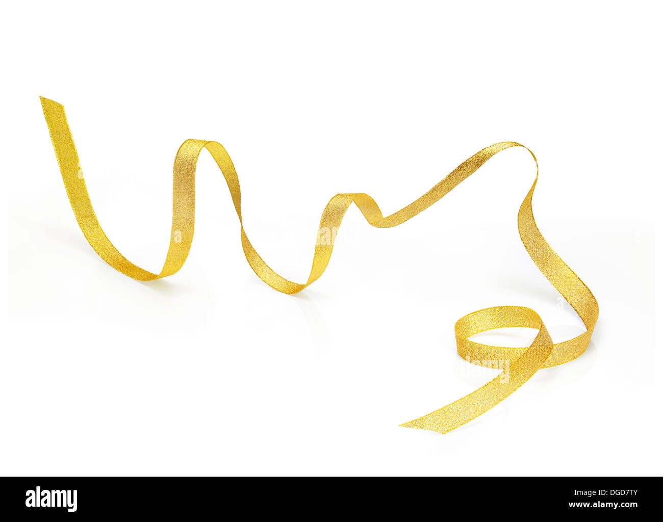 Natale dorato anello su sfondo bianco Foto Stock