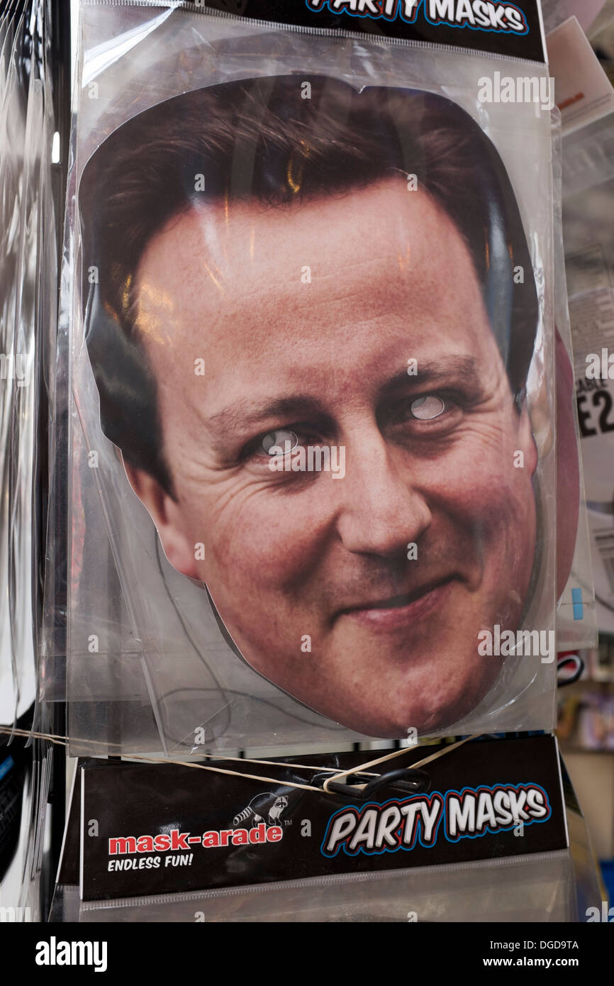 David Cameron partito faccia della maschera Foto Stock