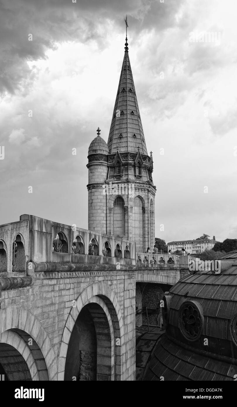 Dettagli architettonici di Lourdes Foto Stock