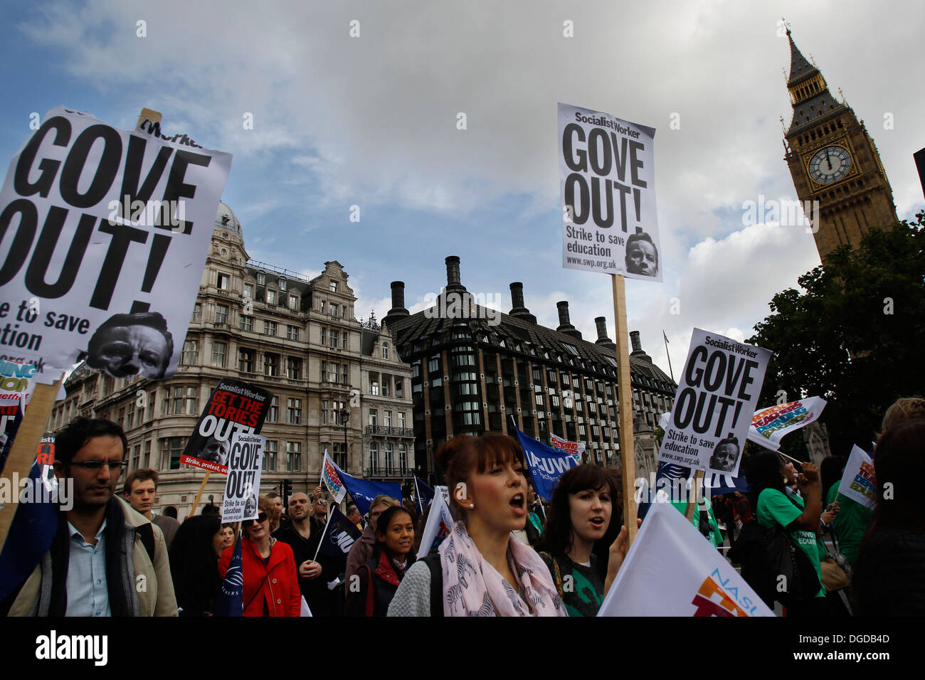 Gli insegnanti rally nel centro di Londra Gran Bretagna 17 ottobre 2013. Foto Stock