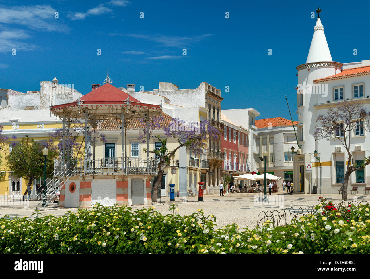 Il Portogallo, Algarve, Faro centrale Piazza Praça Dom Francisco Gomes Foto Stock