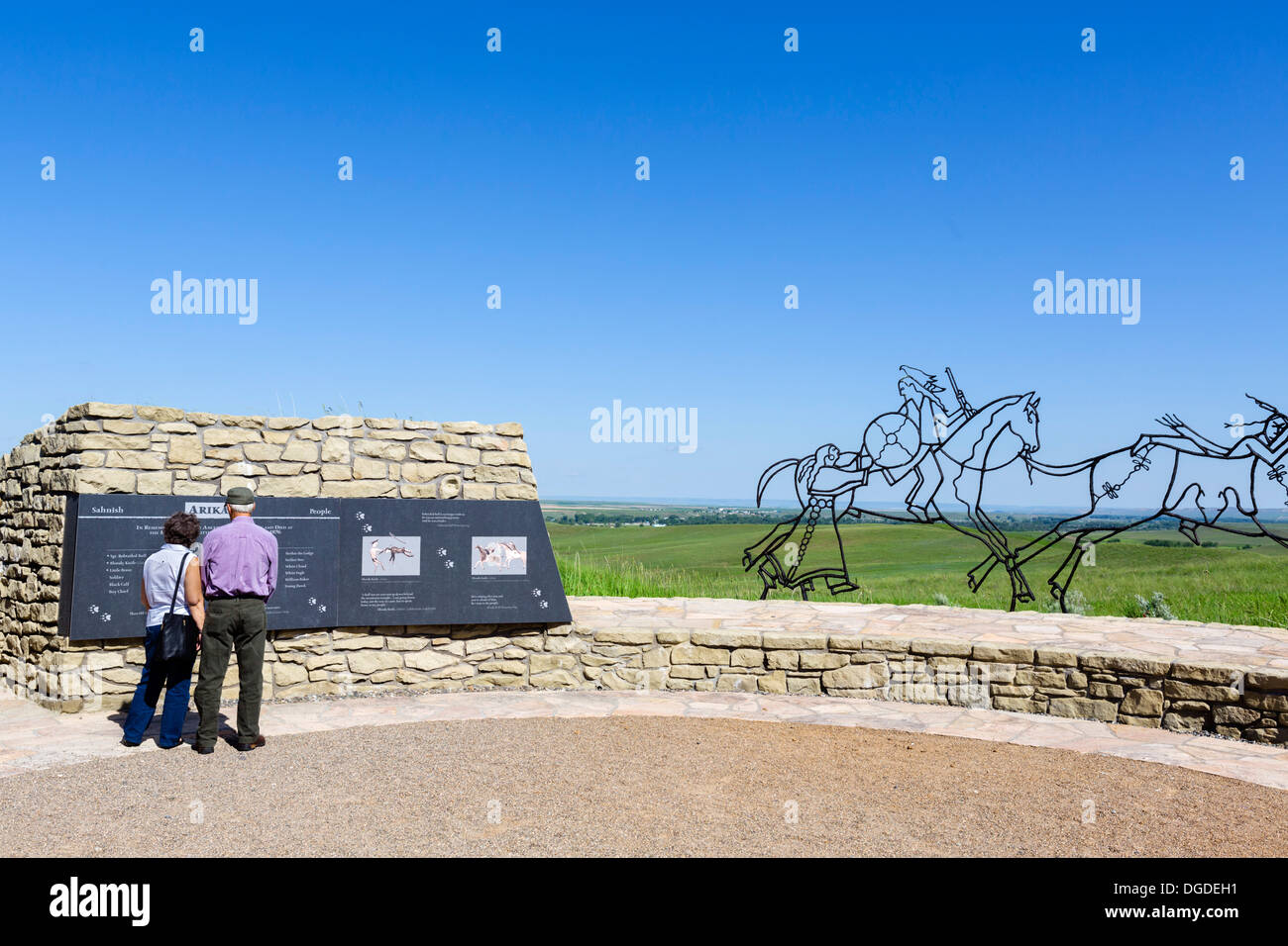 La Indian Memorial, Little Bighorn Battlefield National Monument, vicino Crow agenzia, Montana, USA Foto Stock