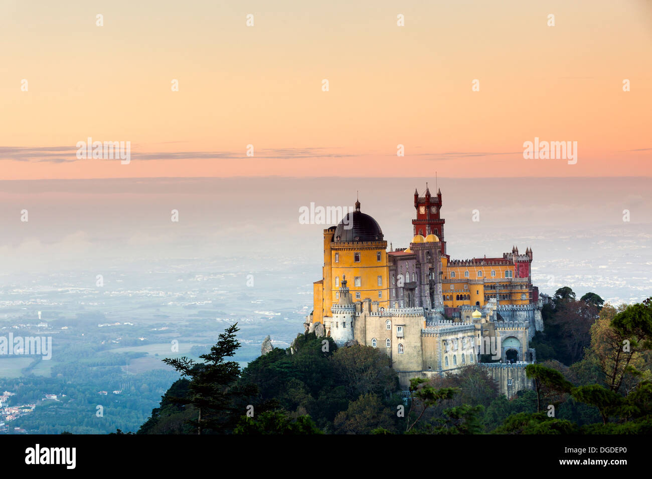 La pena il Palazzo Nazionale, Sintra Portogallo, Europa Foto Stock