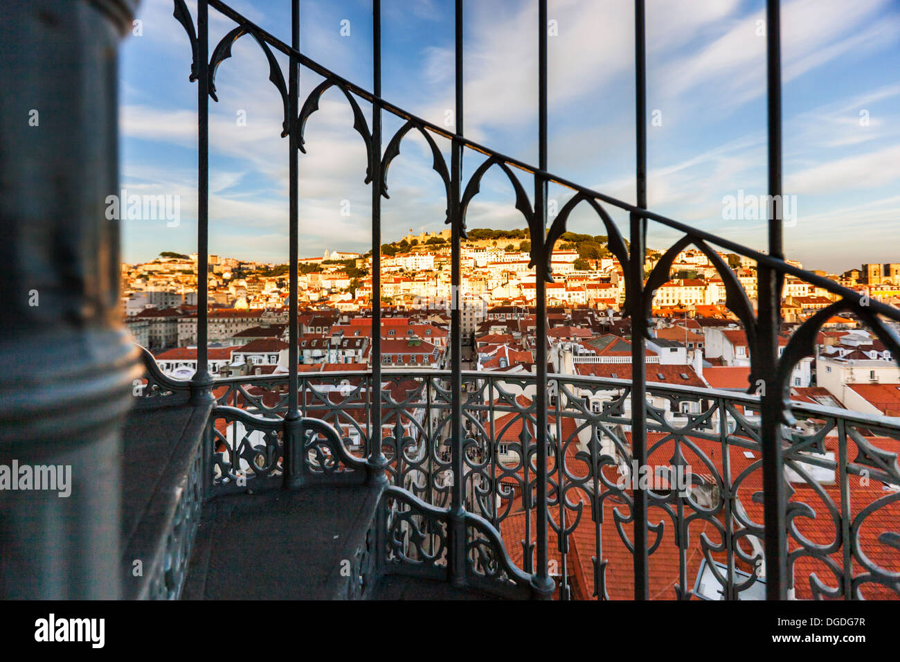 Elevador de Santa Justa, Lisbona, Portogallo, Europa Foto Stock