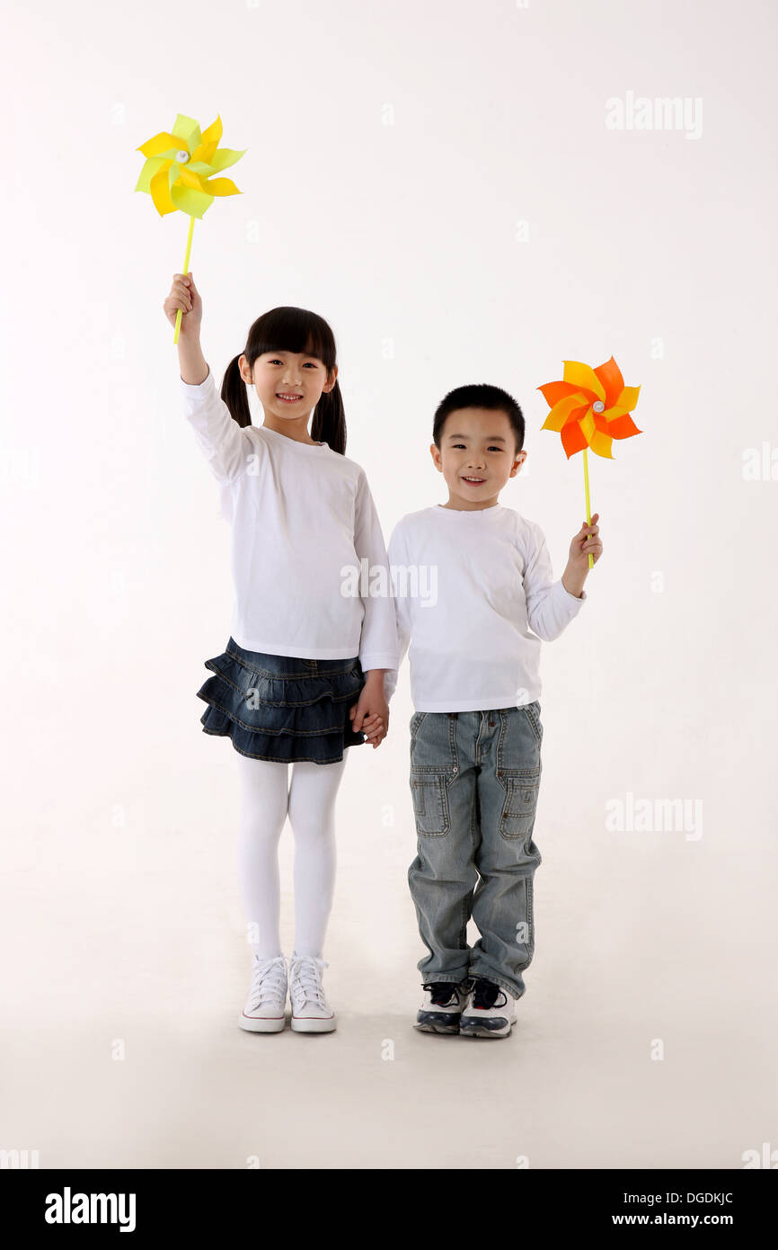 East Asian bambini Foto Stock