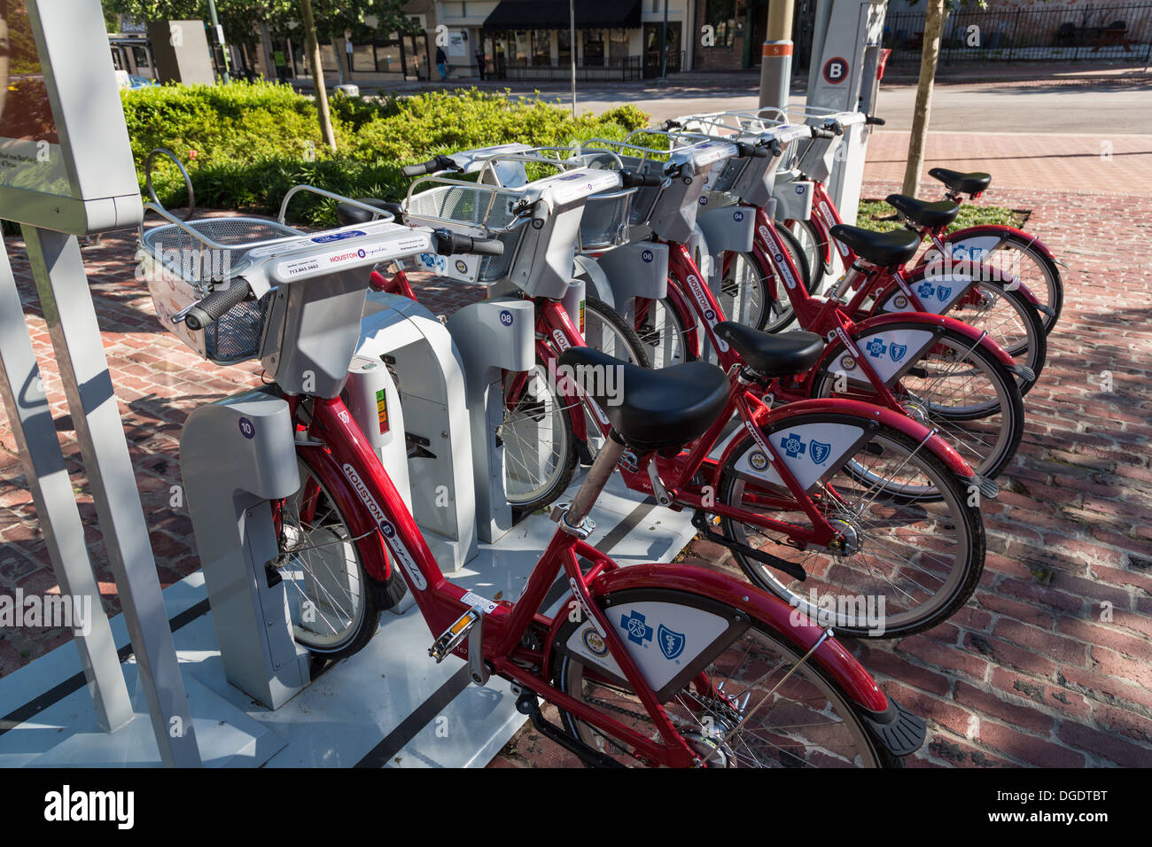 B cicli a piazza del mercato stazione B Houston Texas Foto Stock