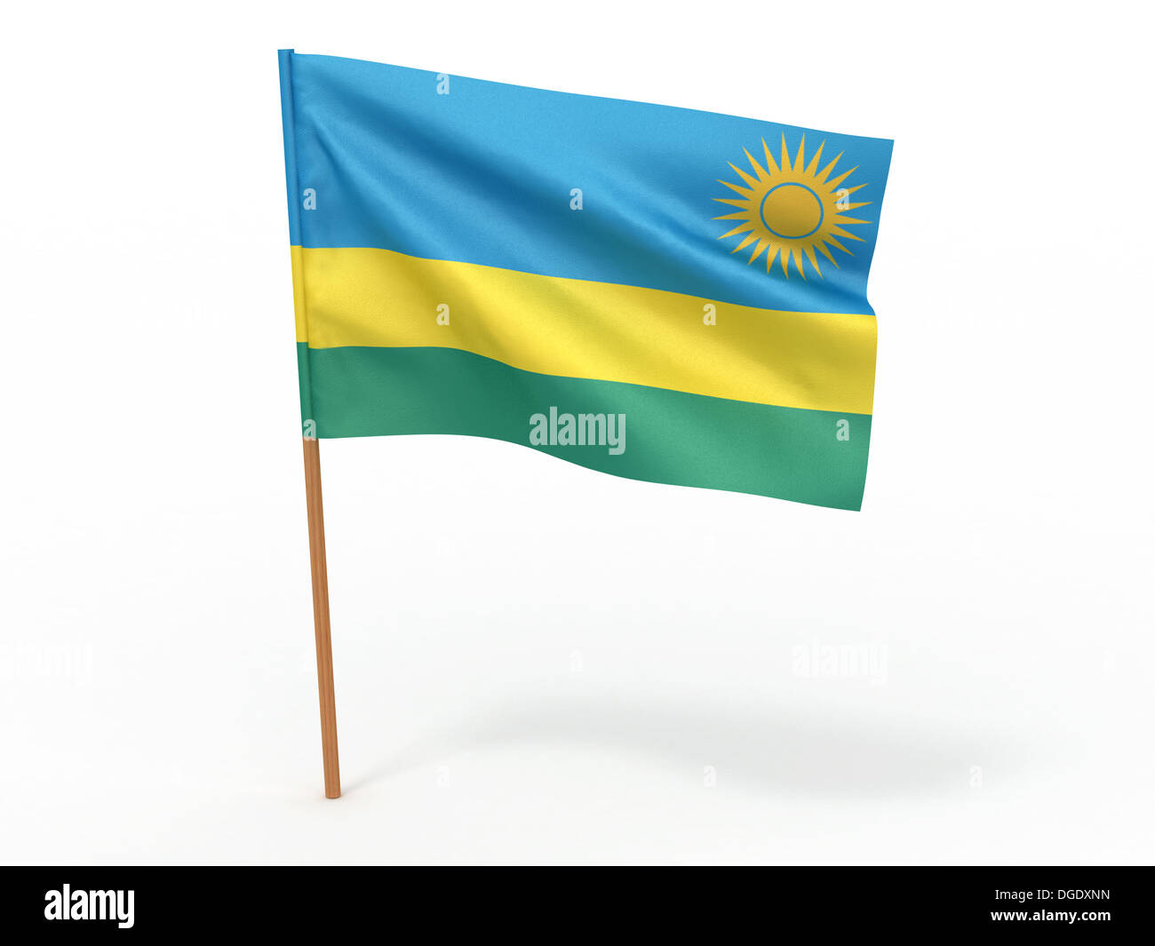 Bandiera che fluttua nel vento. Il Ruanda. 3d Foto Stock
