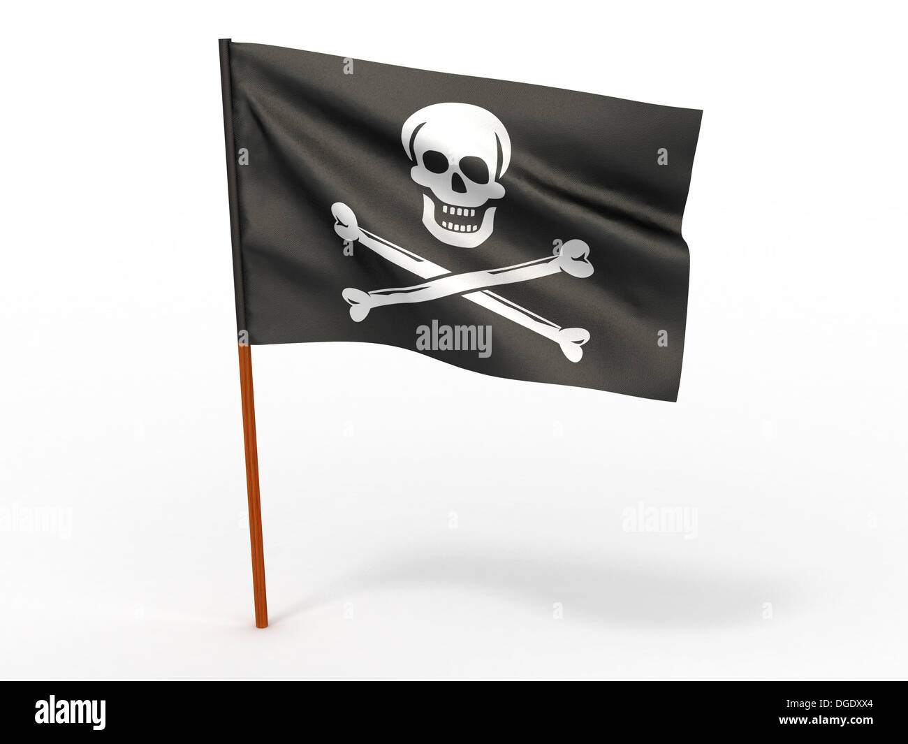 Holly Rojer bandiera bianca su sfondo isolato. 3d Foto Stock