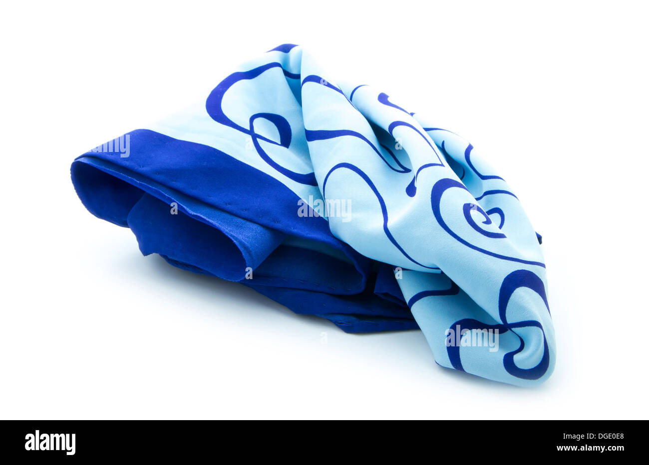 Sciarpa blu isolato su sfondo bianco Foto Stock