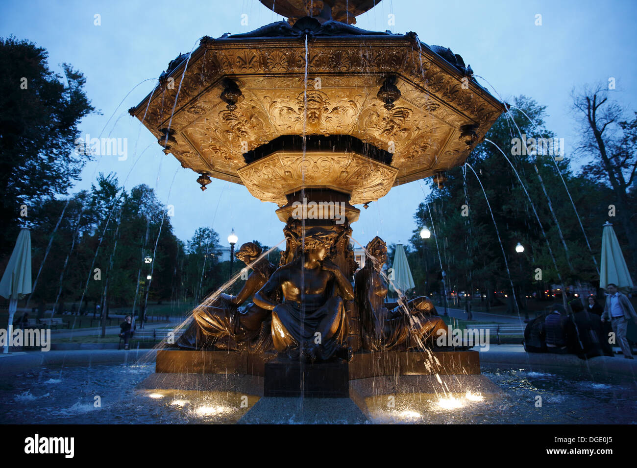 Il birraio e fontana, Boston Common, Boston, Massachusetts, STATI UNITI D'AMERICA Foto Stock