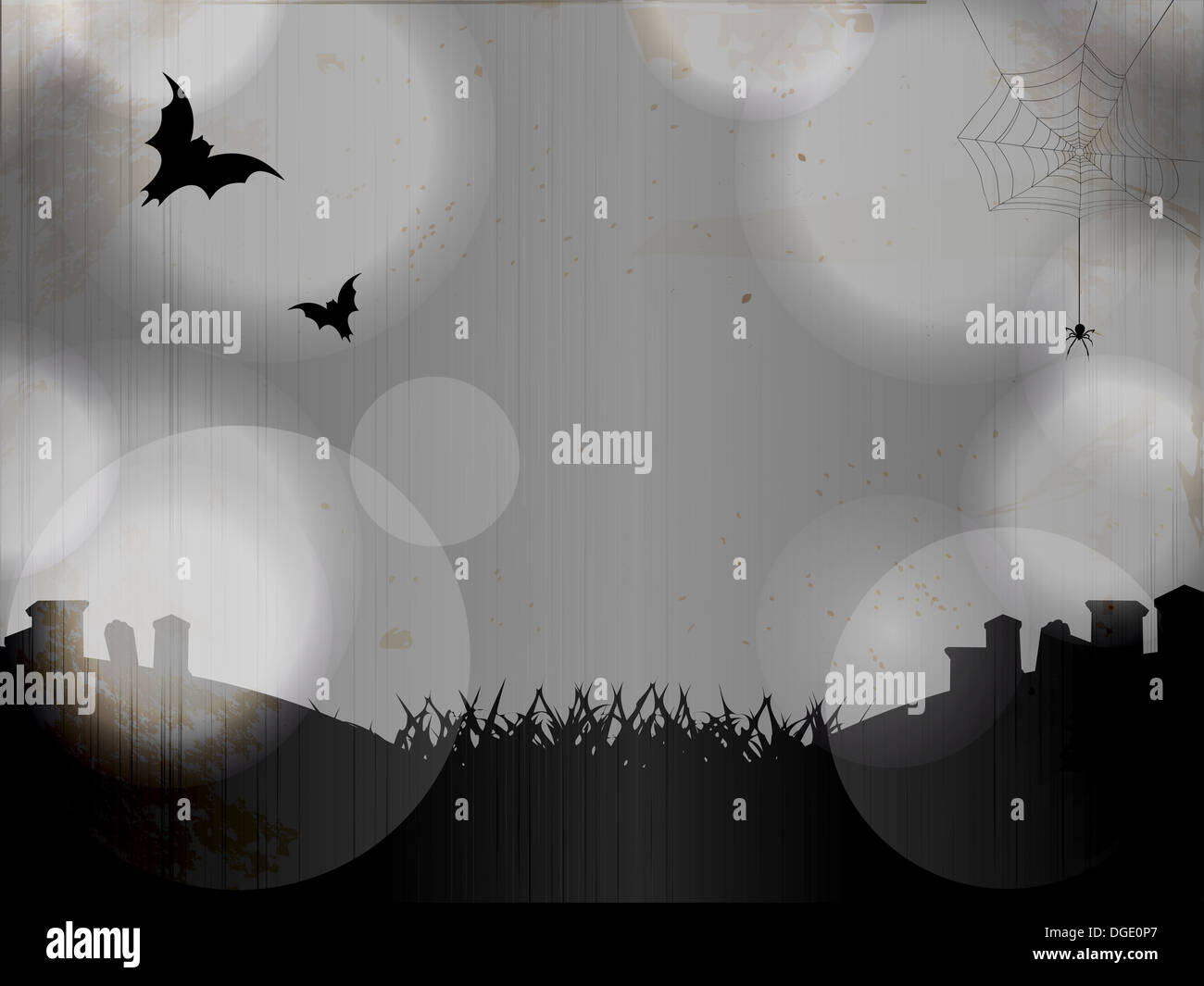 Halloween modello dello sfondo con la scena del cimitero Foto Stock