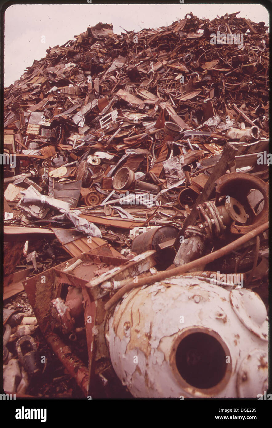 Ammucchiò-up di rottami di ferro alla nave americana smantellamento divisione sul fiume Willamette, appena a sud di COLUMBIA 548147 Foto Stock