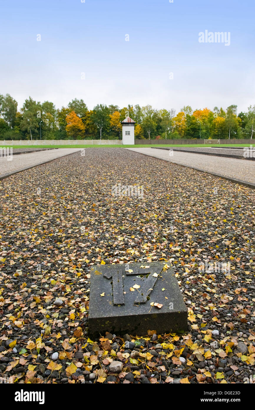 In Germania, in Baviera, Dachau Kz-Gedenkstaette Memorial Centre Foto Stock