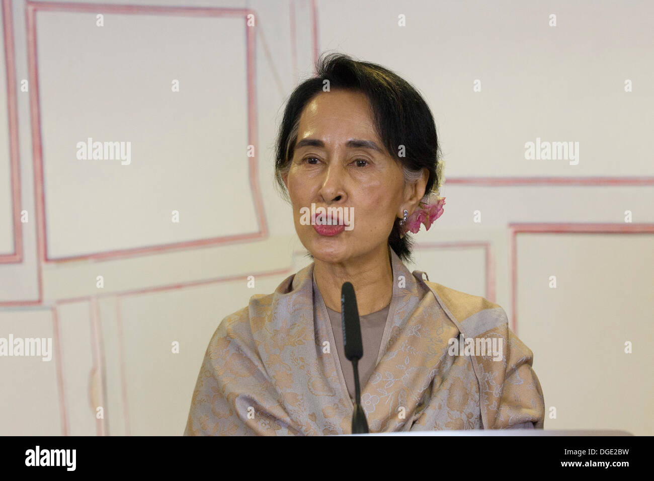 Aung San Suu Kyi in Birmania myanmar premio nobel per la pace Foto Stock