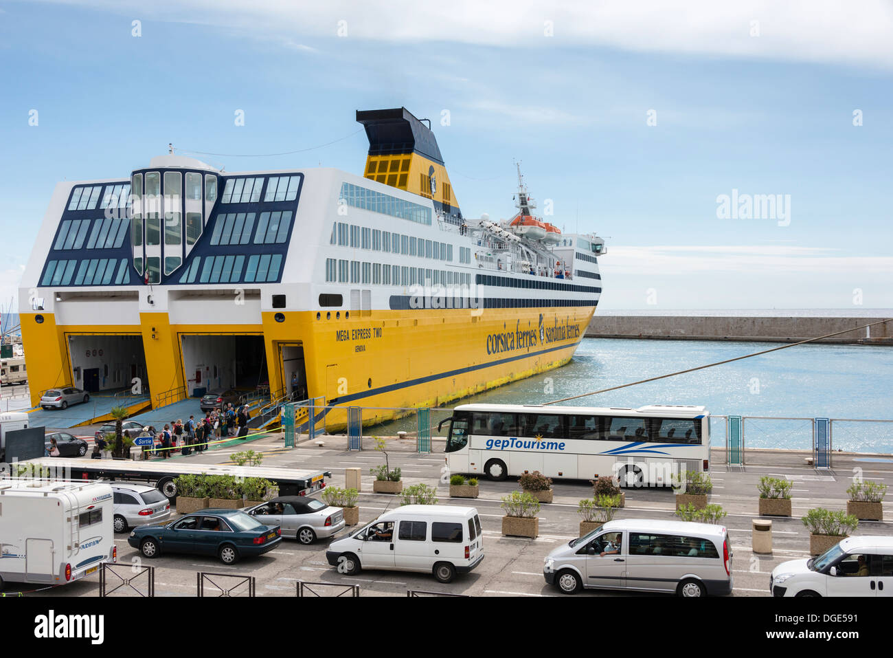 La Corsica in traghetto al porto di Monaco Foto Stock