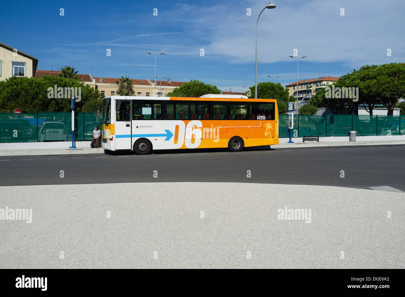 Lignes azzurra bus in Nizza Foto Stock