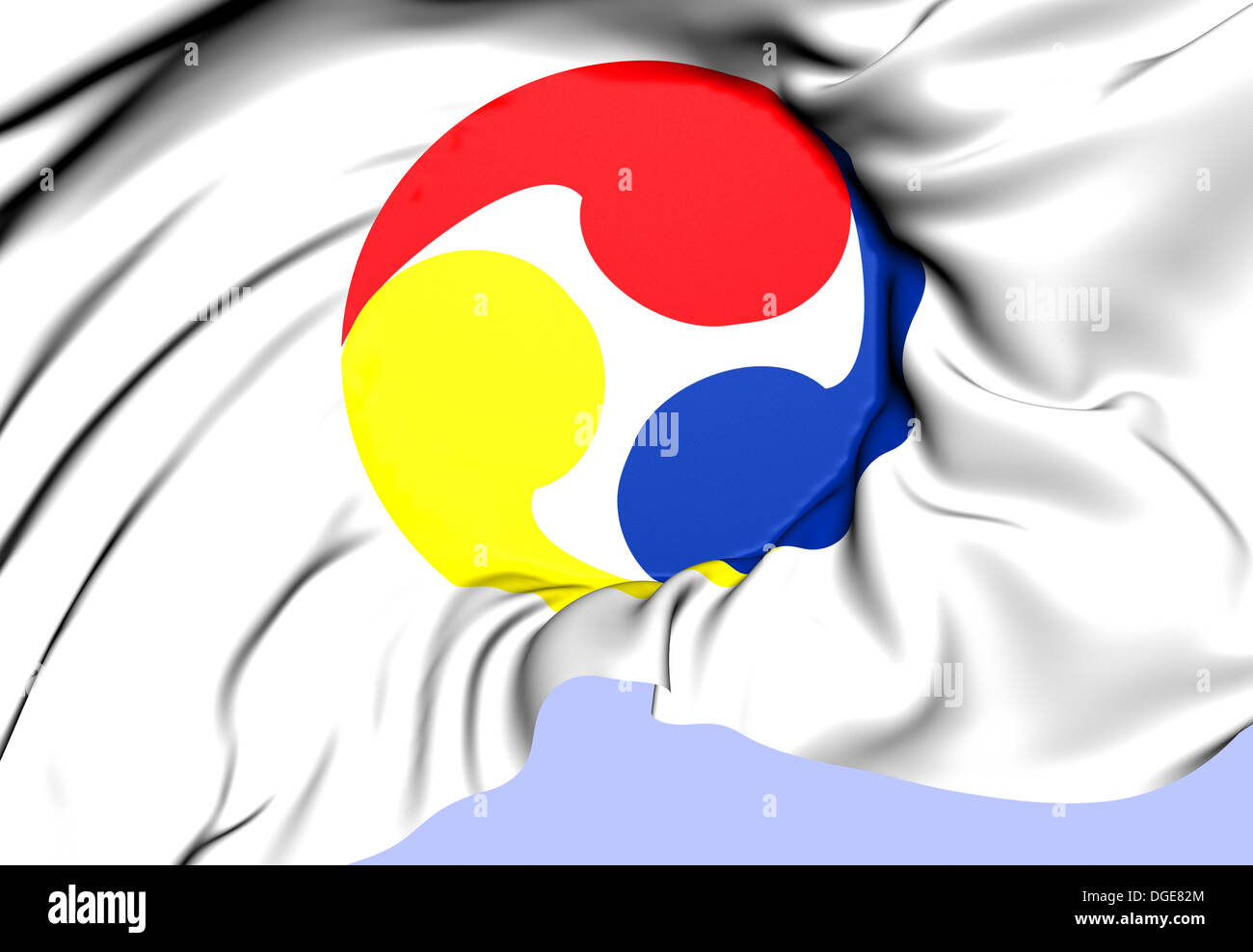 Bandiera delle isole Ryukyu, Giappone. Close up. Foto Stock