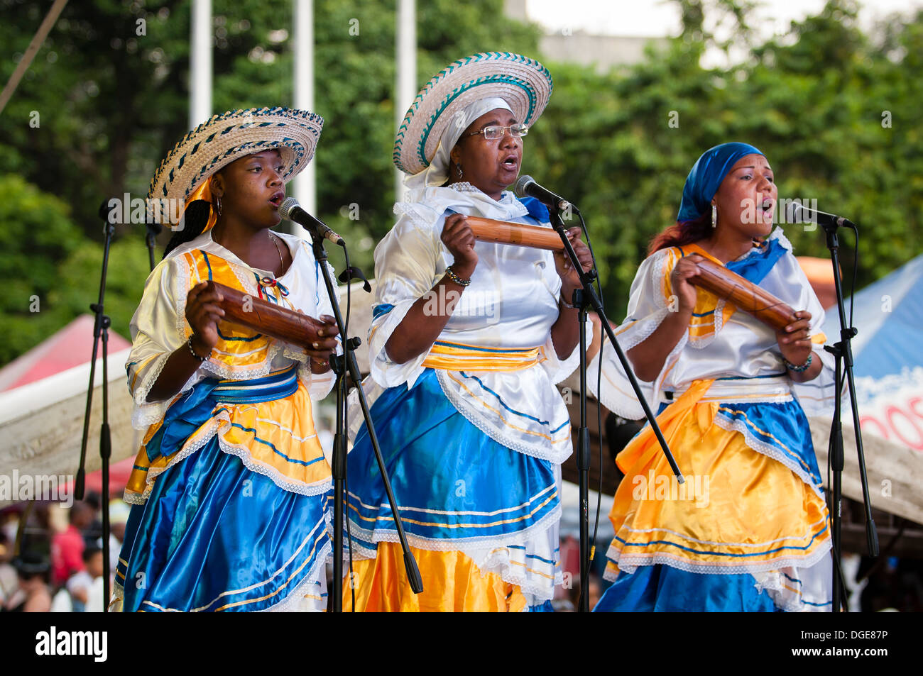 Tradizionale cantanti currulao dal colombiano costo del Pacifico Foto Stock