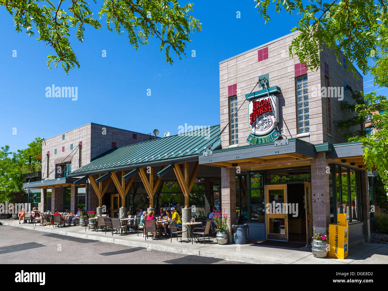 Il cavallo di ferro brew pub su N Higgins Avenue nel centro storico di Missoula, Montana, USA Foto Stock