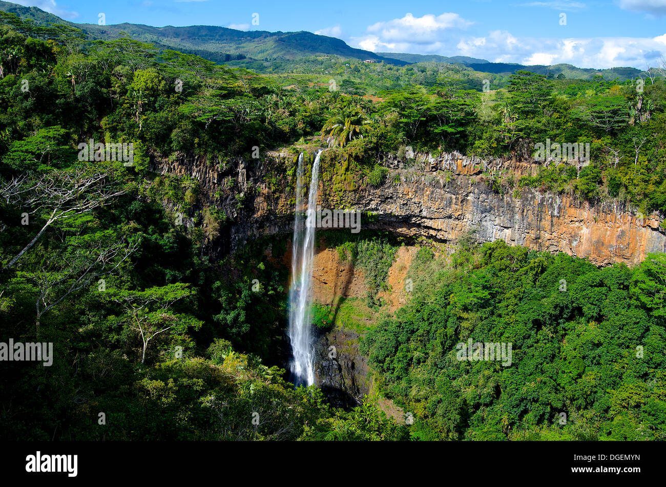 Cascata vicino a Chamarel, Mauritius Foto Stock