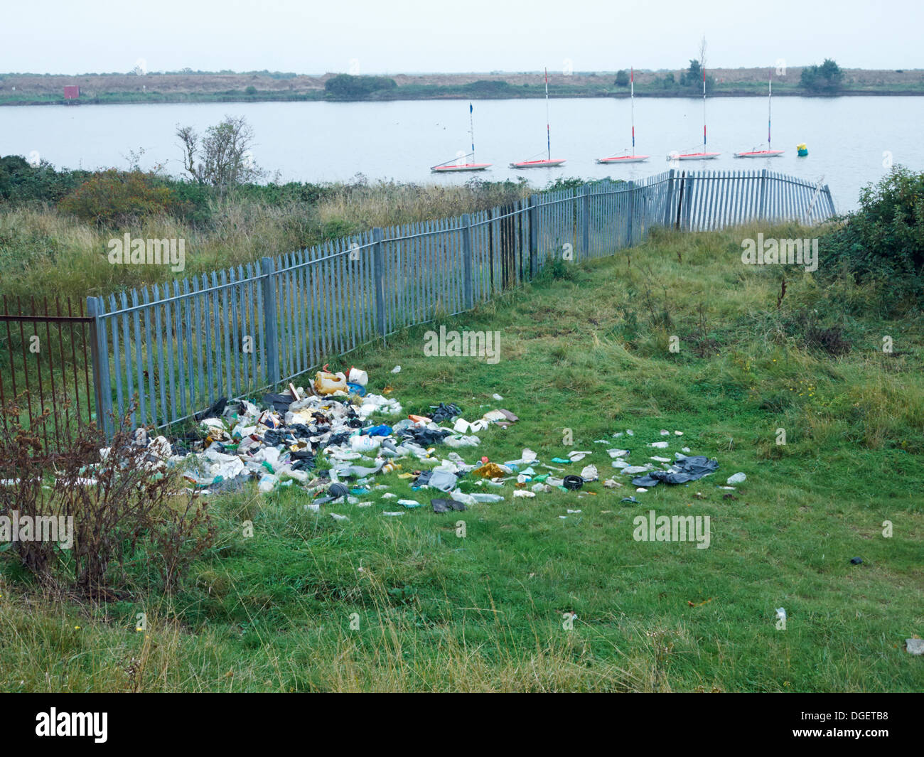 Cestino pila, il fiume Tamigi, Londra, Inghilterra Foto Stock