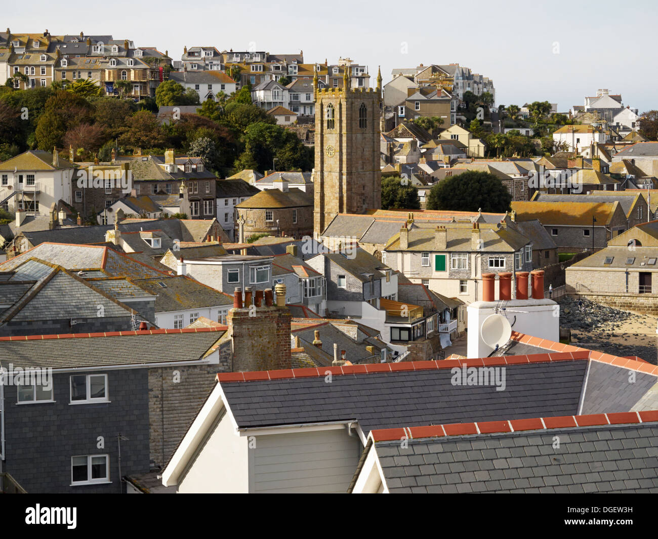 Paese di St Ives, Cornwall, Inghilterra. Vista sul tetto. Foto Stock