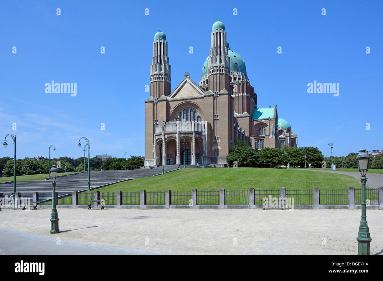 La basilica nazionale del Sacro Cuore Bruxelles Belgio Europa Foto Stock
