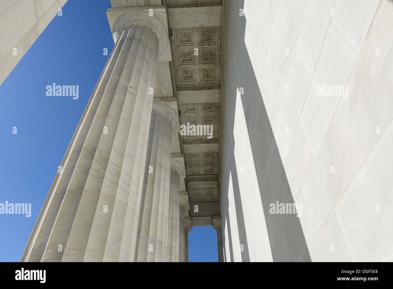 Colonne in pietra presso il Lincoln Memorial Foto Stock