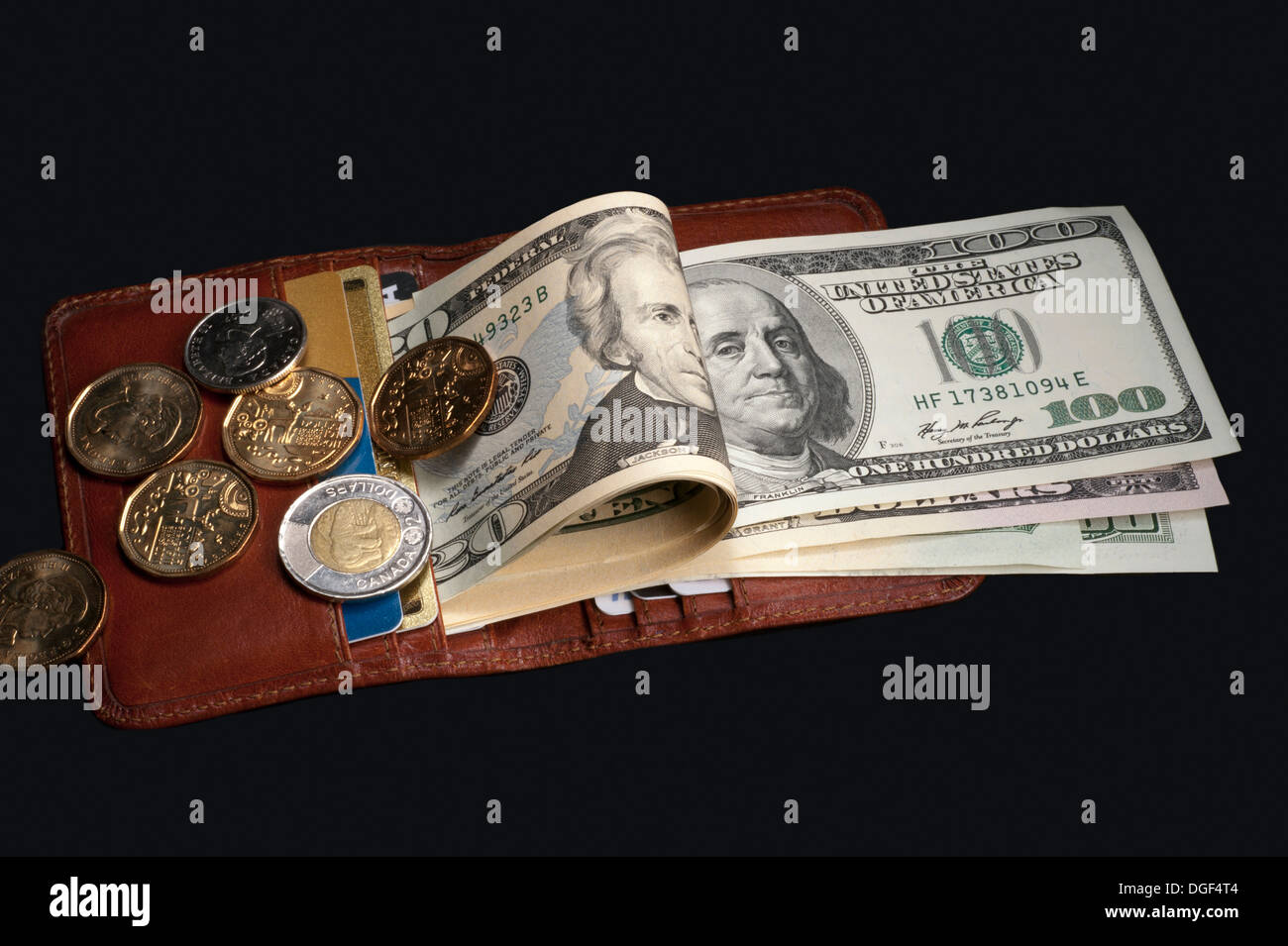 Il denaro e il wallet Foto Stock