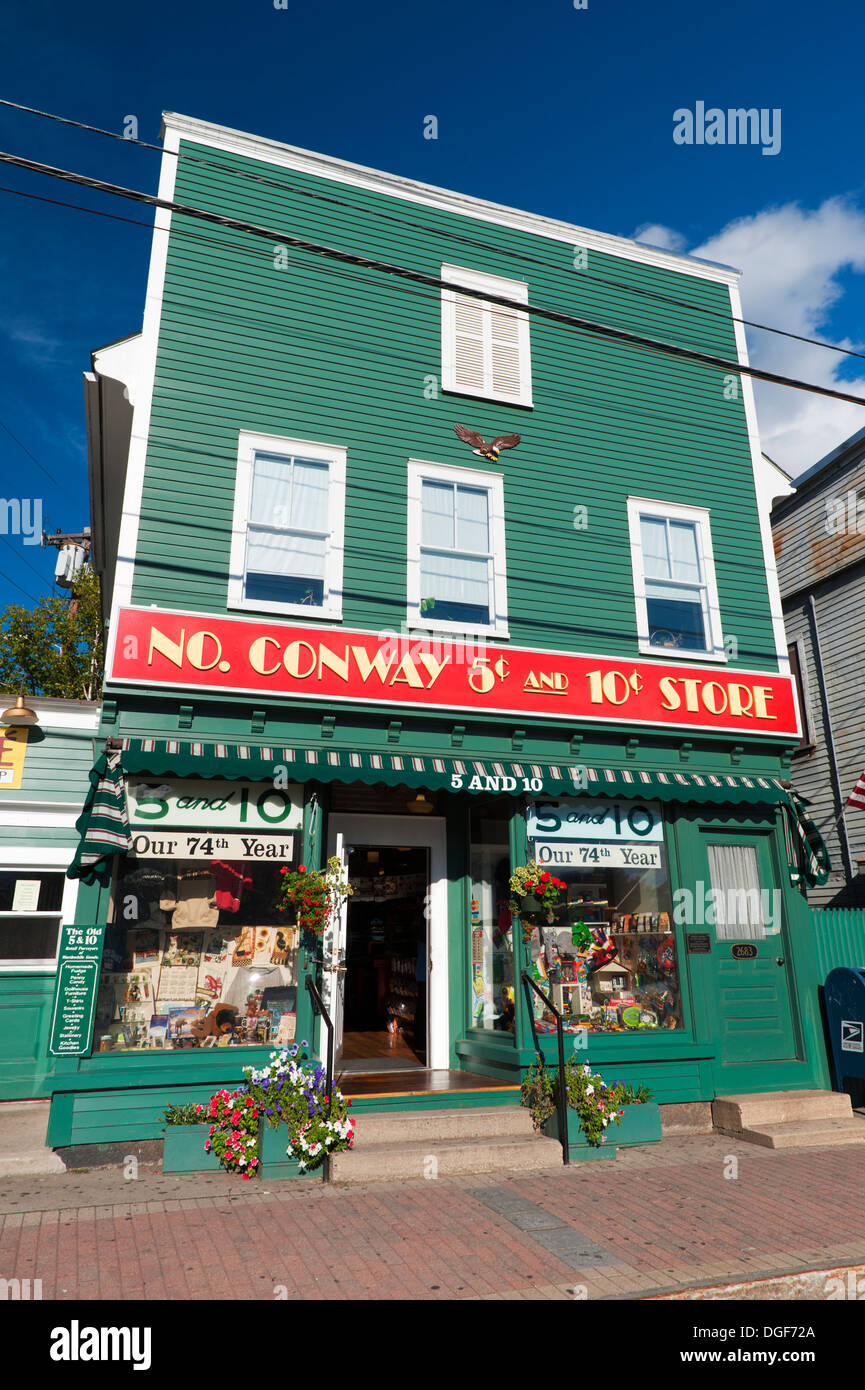 North Conway 5¢ e 10¢ store, New Hampshire, Stati Uniti d'America. Foto Stock