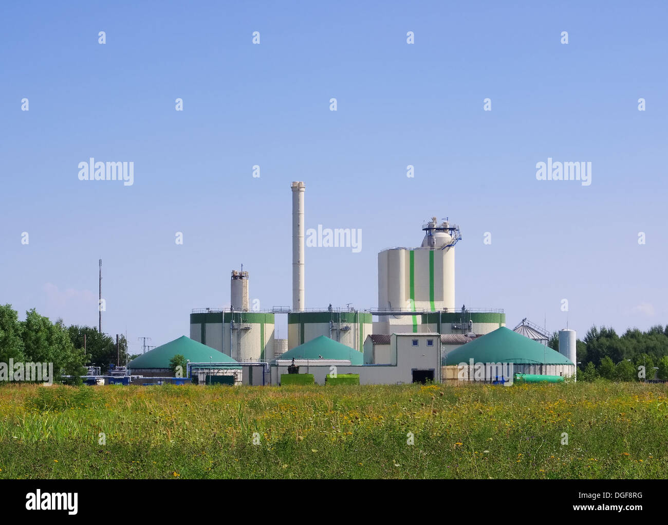Biogasanlage - impianto di produzione di biogas 90 Foto Stock