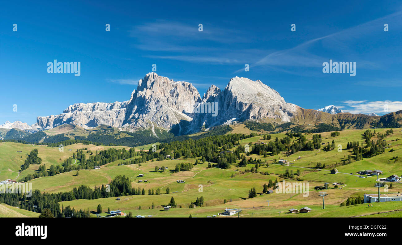 Il Gruppo del Sasso Lungo, Dolomiti, Castelrotto, Alto Adige Provincia, Trentino-Alto Adige, Italia Foto Stock