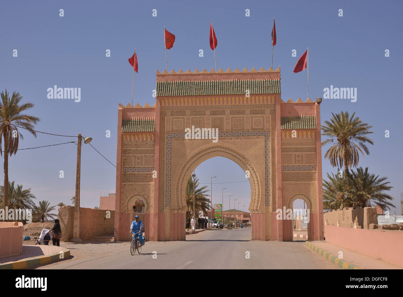 Town Gate, Rissani, regione Meknès-Tafilalet, Marocco Foto Stock