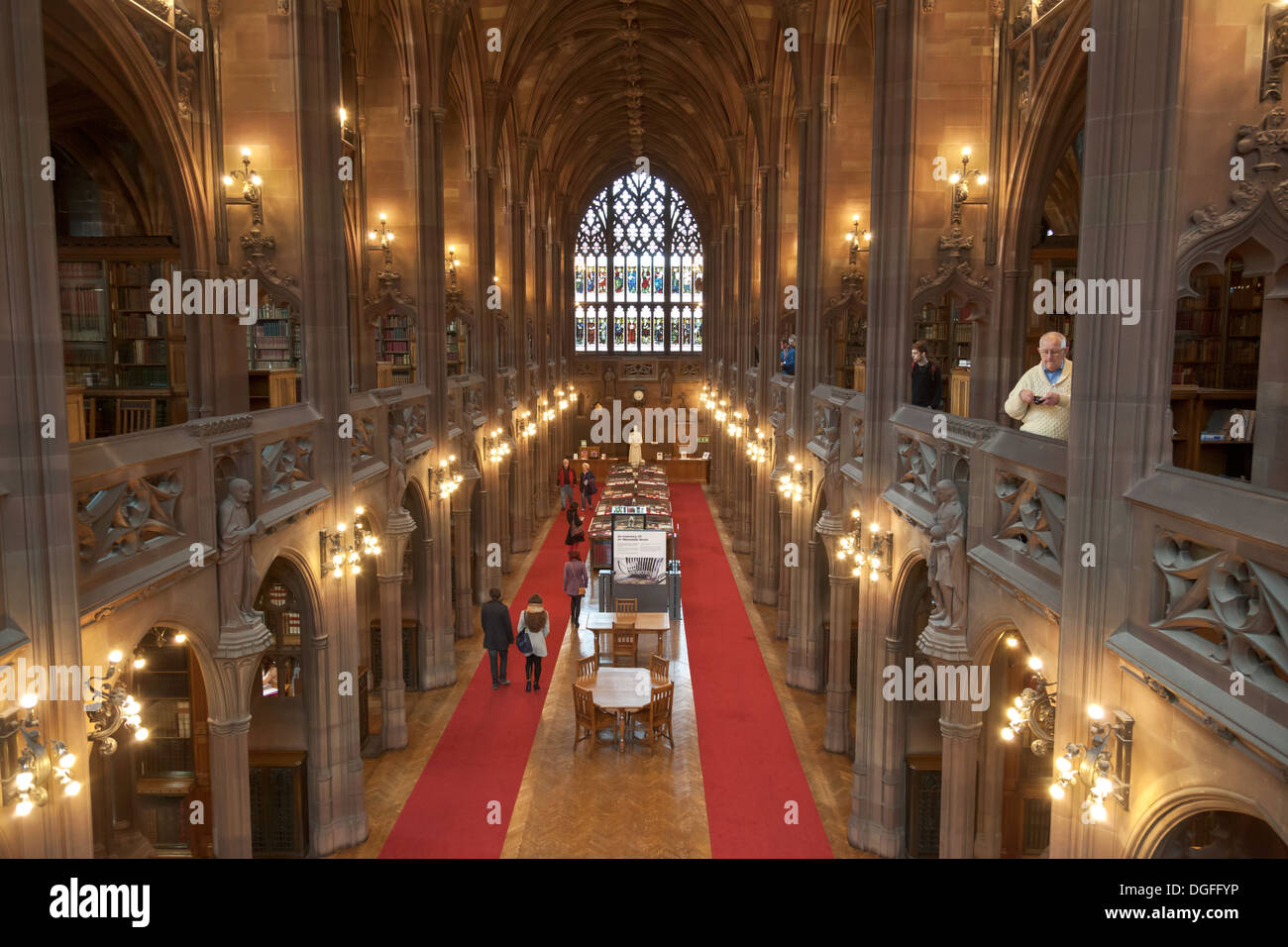 Sala Lettura, John Rylands Library, Deansgate, Manchester REGNO UNITO Foto Stock